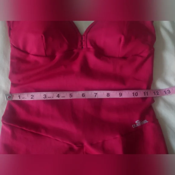 Red Supplex CAJUBRASIL Fitness Lazer Cut Open Back Jumpsuit S Brazil - Picture 5 of 11